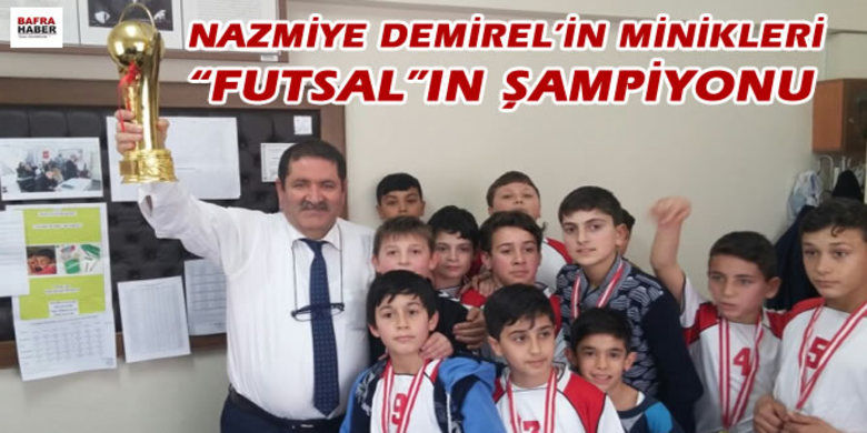 Nazmiye Demirel`in Minikleri futsalın Şampiyonu - Bafra Nazmiye Demirel Ortaokulu yenilgisiz Futsal Bafra Şampiyonu oldu.