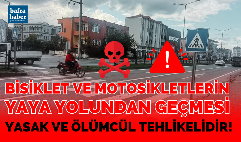 Bisiklet Ve Motosikletlerin Yaya YolundanGeçmesi Yasak Ve Ölümcül Tehlikeli! - Bisiklet ve motosikletliler yaya geçitlerinden geçerek canlarını hiçe sayıyor.